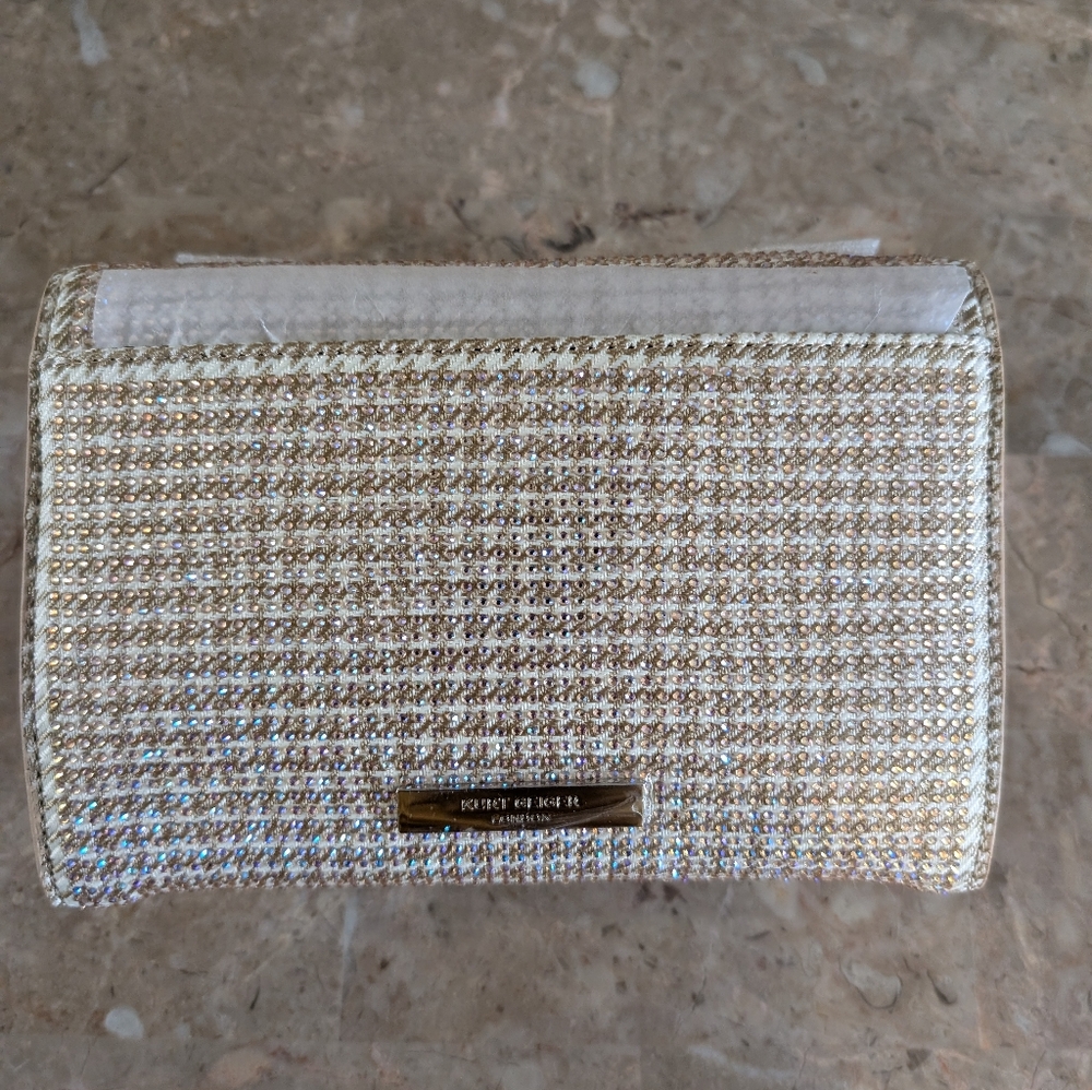 Kurt Geiger London Shoredicht Bow Wallet Beige Comb Shoulder Rightstone Bag New - Picture 14 of 14